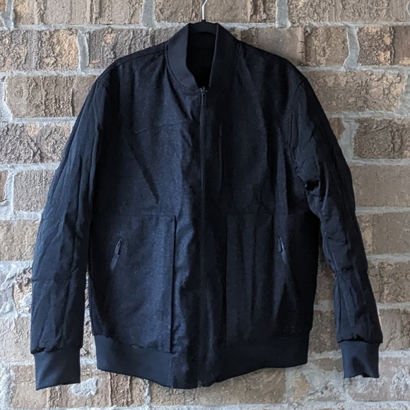 NWOT Lululemon Roam Far Wool Bomber Black Heathered Black Size 10 - Picture 9 of 14